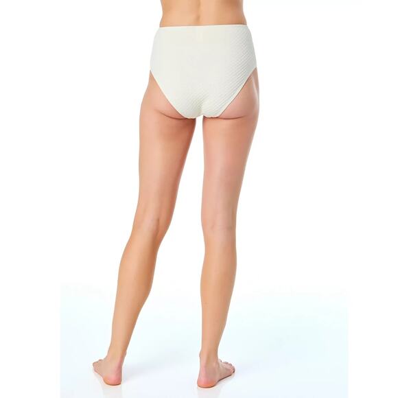 CeCe Women's La Vie A La Mer Side-Button Bikini Bottoms Ivory Size M 0962 - Picture 2 of 2